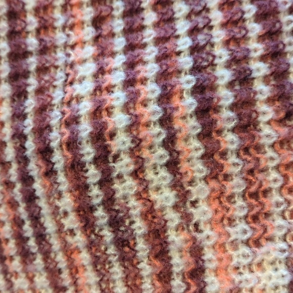 Loft Outlet Large Colorful Sweater Maroon Cream - Picture 8 of 10